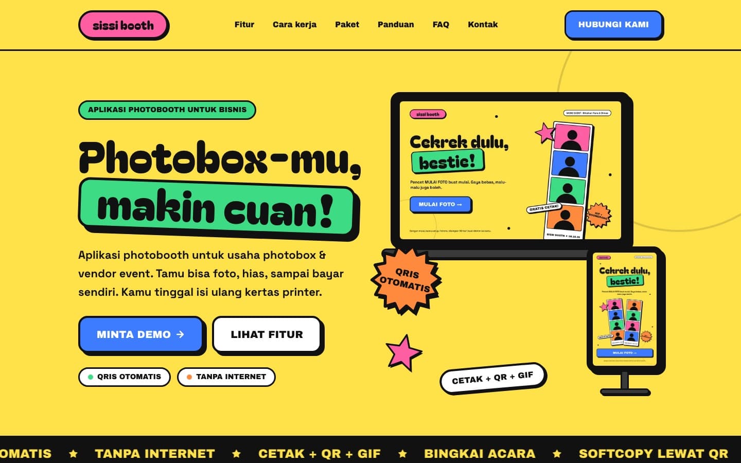 Tampilan situs Sissi Booth
